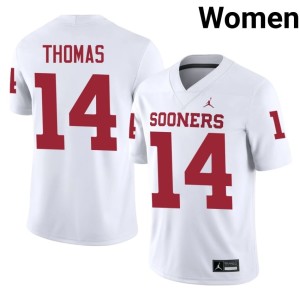 Elijah Thomas Boomer Sooner White Alumni #14 Womens Jerseys 295607-929