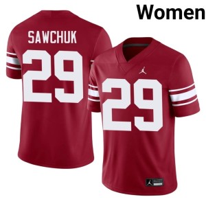 Throwback Crimson OU Womens Limited #29 Gabe Sawchuk Jerseys 697265-962