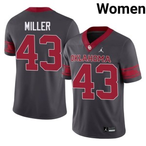 Alternate Grayson Miller Boomer Sooner #43 Anthracite Player Womens Jerseys 309689-869