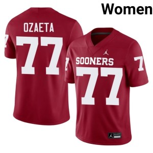 Women's Heath Ozaeta OU #77 Crimson Official Jersey 801735-333