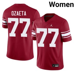 Throwback College Crimson Heath Ozaeta Women #77 University of Oklahoma Sooners Jerseys 664208-669
