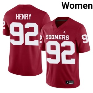 Limited Womens Jacob Henry #92 OU Crimson Jersey 313858-579