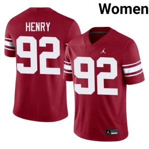 Throwback 2026-27 Women's University of Oklahoma Sooners Jacob Henry Crimson #92 Jersey 322465-468