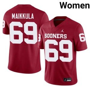 OU Sooners Women's High School Jake Maikkula #69 Crimson Jerseys 341743-495