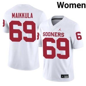 Player Jake Maikkula Women's #69 White Oklahoma Sooners Jersey 463428-871