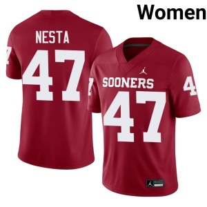Crimson James Nesta 2026 Women #47 University of Oklahoma Sooners Jersey 470256-966