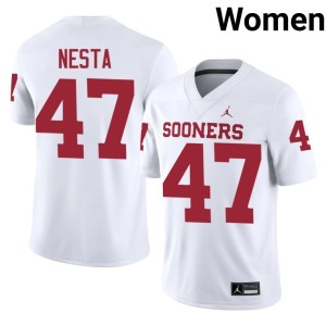 #47 James Nesta White Game Women's OU Sooners Jersey 935407-767
