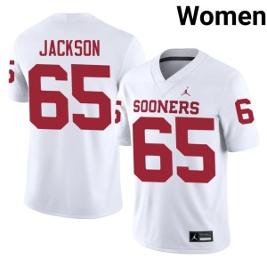 White Jayden Jackson #65 OKLA Sooners Women's Game Jersey 458796-453