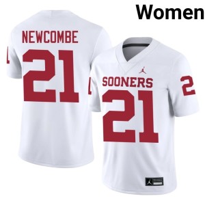 White Boomer Sooner University Womens #21 Jeremiah Newcombe Jersey 871577-132