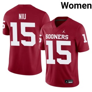 #15 Crimson Women 2026 Jett Niu University of Oklahoma Sooners Jerseys 994008-188
