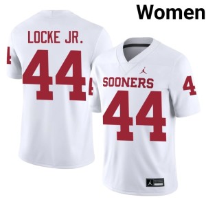 #44 White John Locke Jr. OU Women NCAA Jerseys 537281-288
