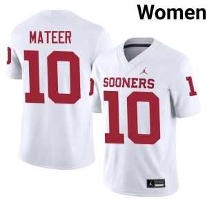 White Women University of Oklahoma Sooners #10 John Mateer 2026 Jersey 661172-857