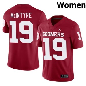 Game OU Kade McIntyre Women's #19 Crimson Jerseys 475364-908