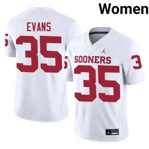 #35 Liam Evans Women University of Oklahoma Sooners Replica White Jerseys 874192-306