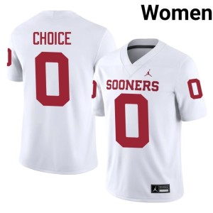 Women's Manny Choice Limited White #0 Boomer Sooner Jerseys 922592-214