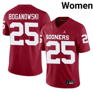 College Women's Sooner State Michael Boganowski Crimson #25 Jersey 266162-240