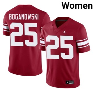 Throwback #25 Women Michael Boganowski Alumni Crimson Sooner State Jerseys 900600-112