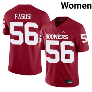Crimson Sooners #56 Michael Fasusi High School Womens Jerseys 719480-722