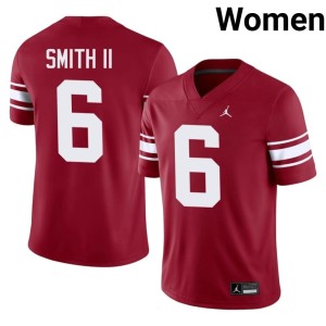Throwback Crimson #6 Game Women OU Sooners Nigel Smith II Jerseys 846245-248