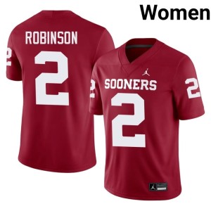 Womens Game Omarion Robinson #2 OU Sooners Crimson Jersey 123060-144