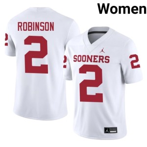 Boomer Sooner #2 White College Omarion Robinson Women's Jersey 403288-896