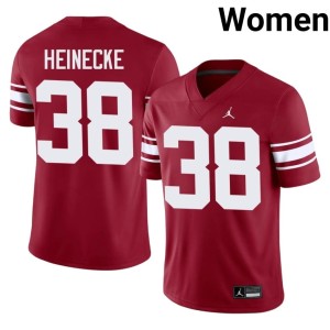 Throwback #38 Crimson Limited Women Sooners Owen Heinecke Jerseys 945810-929