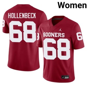 Womens Owen Hollenbeck #68 Boomer Sooner Limited Crimson Jerseys 502501-971