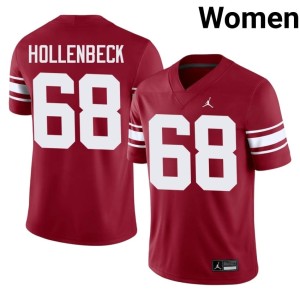 Throwback Boomer Sooner Owen Hollenbeck Women High School Crimson #68 Jersey 241446-984