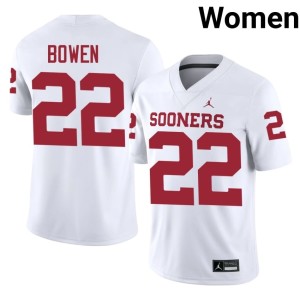 Boomer Sooner White High School Peyton Bowen #22 Womens Jersey 755821-992