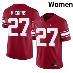 Throwback Womens Crimson Preston Mickens 2026 #27 Oklahoma Jerseys 918461-808