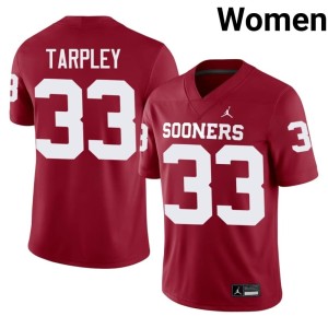 Boomer Sooner Game Women's Crimson Preston Tarpley #33 Jerseys 961395-110