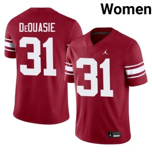 Throwback Women 2026 #31 Reed DeQuasie Crimson Oklahoma Sooners Jersey 345277-470