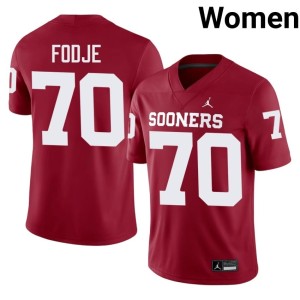 Sooners #70 Crimson NCAA Womens Ryan Fodje Jerseys 446877-829