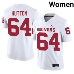 Womens Sooners #64 White Game Sean Hutton Jersey 559217-968
