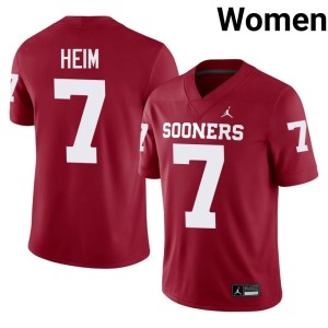Crimson Women Embroidery Oklahoma Sooners #7 Taylor Heim Jerseys 961377-632