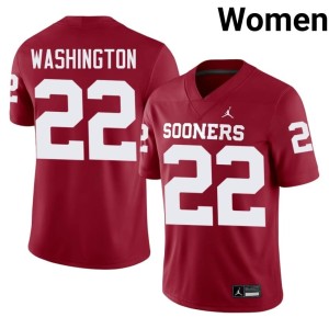 OU Sooners Crimson Women's #22 Trynae Washington NCAA Jersey 892166-762