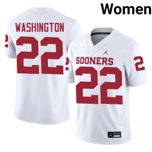 White Trynae Washington Women's Official #22 Oklahoma Sooners Jerseys 363476-359