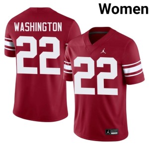 Throwback Boomer Sooner Crimson Trynae Washington #22 University Women's Jerseys 580282-690