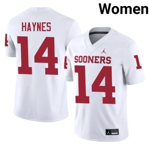 Trystan Haynes #14 College Womens Boomer Sooner White Jerseys 329758-429