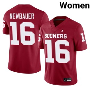Crimson Whitt Newbauer Women Embroidery #16 OU Sooners Jerseys 549752-578