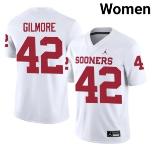 Wyatt Gilmore White Womens Sooners #42 Official Jersey 195838-962