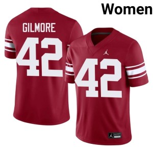 Throwback #42 OU Sooners Crimson 2026 Women's Wyatt Gilmore Jerseys 262609-877