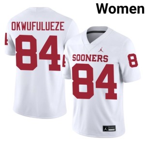 White Xavier Okwufulueze #84 2026 Boomer Sooner Women's Jerseys 444927-702