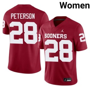 Womens College Boomer Sooner Adrian Peterson Crimson #28 Jerseys 243921-377
