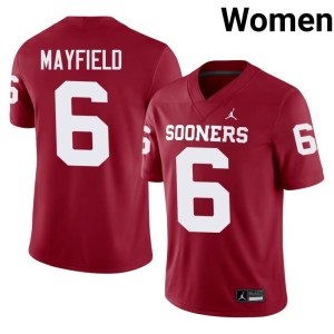 OU Sooners Womens #6 University Crimson Baker Mayfield Jersey 538263-885