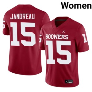 Crimson #15 Womens University Beau Jandreau Boomer Sooner Jerseys 343419-392