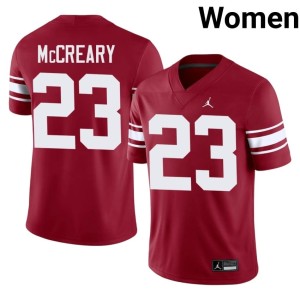Throwback Crimson High School OU Ben McCreary Women #23 Jerseys 539098-187
