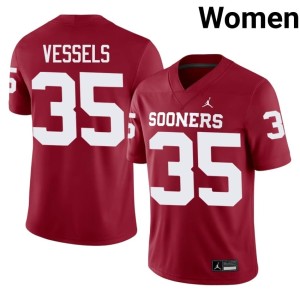 Women's Billy Vessels OKLA 2026-27 #35 Crimson Jerseys 302709-896