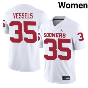 #35 Women Oklahoma Official Billy Vessels White Jersey 885249-557