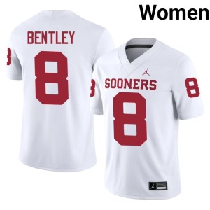 Football Sooners White Bowe Bentley #8 Women's Jerseys 728168-126